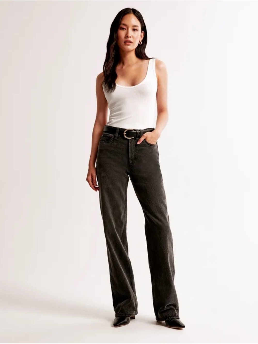 Abercrombie & Fitch The Loose High Rise Jeans in Washed Black